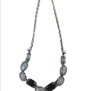 Authentic Sorrelli Black, Silver, Clear Stone Necklace